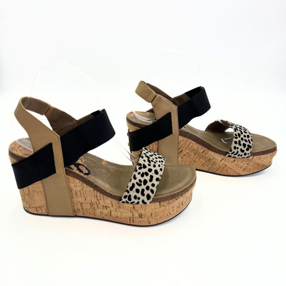 OTBT Bushnell Desert Leopard Wedge Platform Cork Sandals Size 10M NWOB - Picture 5 of 15